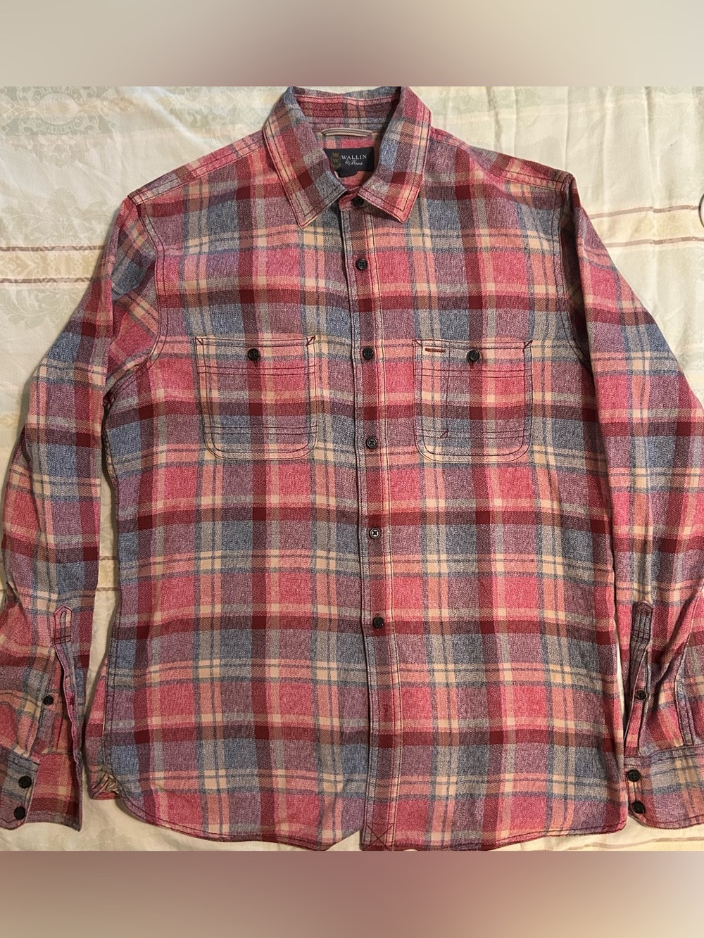 Wallin & Bros Red Plaid Cotton Casual Button-Down Shirt NWOT M